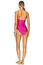 view 3 of 3 Laine Draped Satin Swimwear Ruched Cup Underwire Swimsuit in Dragon Fruit