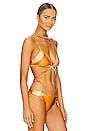 view 2 of 4 Harlen Marble Printed Swimwear Tie Front Bikini Top in Zinnia Marble