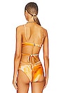 view 3 of 4 Harlen Marble Printed Swimwear Tie Front Bikini Top in Zinnia Marble