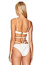 view 3 of 4 Harlen Solid Tie Back Bikini Top in White