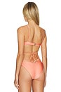 view 3 of 4 Harlen Tie Front Bikini Top in Grapefruit