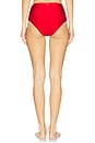 view 3 of 4 Teya High Waisted Ruched Bikini Bottom in Fiery Red