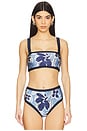 view 1 of 4 Tube Top With Removable Straps in Blue Hydrangea Floral