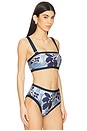 view 2 of 4 Tube Top With Removable Straps in Blue Hydrangea Floral