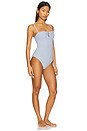 view 3 of 5 Strapless One Piece in Blue Hydrangea Gingham