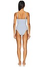 view 4 of 5 Strapless One Piece in Blue Hydrangea Gingham