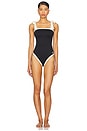 view 1 of 4 Piper Bow Tie Strap One Piece Swimsuit in Black Multi
