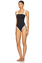 view 2 of 4 Piper Bow Tie Strap One Piece Swimsuit in Black Multi