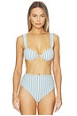 view 1 of 5 Anniston Bikini Top in Hydrangea Blue Stripe