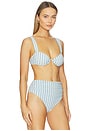 view 2 of 5 Anniston Bikini Top in Hydrangea Blue Stripe