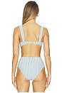 view 3 of 5 Anniston Bikini Top in Hydrangea Blue Stripe