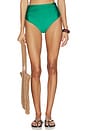 view 1 of 4 Teya High Waisted Ruched Bikini Bottom in Kelly Green