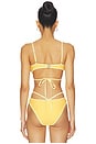 view 3 of 4 Harlen Tie Front Bikini Top in Buttercream