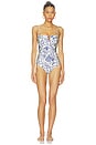 view 1 of 5 Ottilie Strapless One Piece in Blueberry