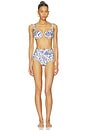 view 4 of 4 Teya High Waisted Bikini Bottom in Blueberry