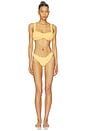 view 4 of 5 Maelie Ruched Bikini Bottom in Mango