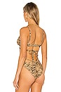 view 3 of 4 Harlen Bikini Top in Zebra Camel & Black