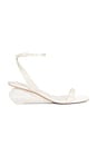 view 1 of 5 SANDALES BRIDGET SATIN OYSTER SHELL WEDGE in Alabaster
