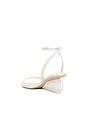 view 3 of 5 SANDALES BRIDGET SATIN OYSTER SHELL WEDGE in Alabaster