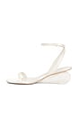 view 5 of 5 SANDALES BRIDGET SATIN OYSTER SHELL WEDGE in Alabaster