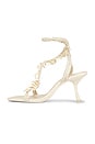 view 5 of 5 Elin Natural Shell Beaded Strappy Heel in Alabaster