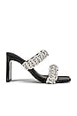 view 1 of 5 Walker Crystal Rope Heeled Sandals in Black Silver