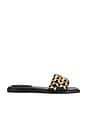 view 1 of 5 Faye Beaded Leather Flat Slide in Black