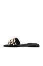 view 5 of 5 Faye Beaded Leather Flat Slide in Black