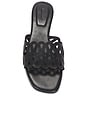 view 4 of 5 Mccall Laser Cut Leather Flat Slide in Black