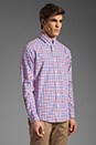 view 3 of 7 Bailey Gingham Shirt en Navy/Red in Navy & Red