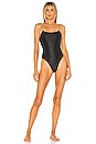 view 1 of 3 Micro Trophy One Piece Bikini in Black Leather