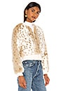 view 3 of 5 Love Me Faux Fur Bomber Jacket in Ivory Snow Leopard