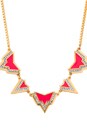 view 2 of 3 Deco'd Out Angular Spike Necklace in Hot Pink
