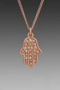 view 2 of 5 Hamsa Necklace in Rose Gold