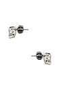 view 2 of 3 Skull Stud Earrings in Silver