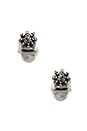 view 3 of 3 Skull Stud Earrings in Silver