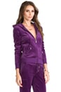 view 2 of 4 Sweat glissière à capuche J Bling à longues manches en velours in Jeweled Plum