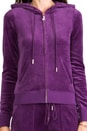 view 4 of 4 Sweat glissière à capuche J Bling à longues manches en velours in Jeweled Plum