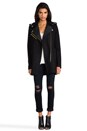 view 2 of 8 Wool Melton Moto Coat in Pitch Black