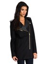 view 4 of 8 Wool Melton Moto Coat in Pitch Black