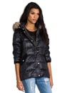 view 4 of 6 Long Puffer Jacket w/ Faux Fur in Pitch Black