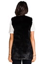 view 3 of 4 Bear Faux Fur Vest in Pitch Black