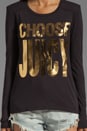view 3 of 3 T-shirt Choose Juicy longues manches en Noir/Doré in Gold Choose Juicy