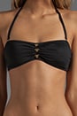 view 4 of 4 Miss Divine Hearts Button Bandeau Top in Black