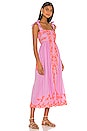 view 2 of 4 Cotton Tie Shoulder Dress in Sugar Pink & Neon Orange