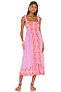 view 4 of 4 Cotton Tie Shoulder Dress in Sugar Pink & Neon Orange