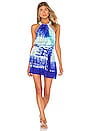 view 1 of 3 Tie Dye Halter Neck Mini Dress in Blue