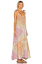 view 2 of 3 V Neck Maxi Dress in Orange, Yellow & Pink