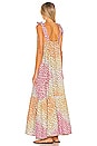 view 3 of 3 V Neck Maxi Dress in Orange, Yellow & Pink