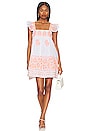 view 1 of 4 Baby Doll Dress in White & Neon Orange